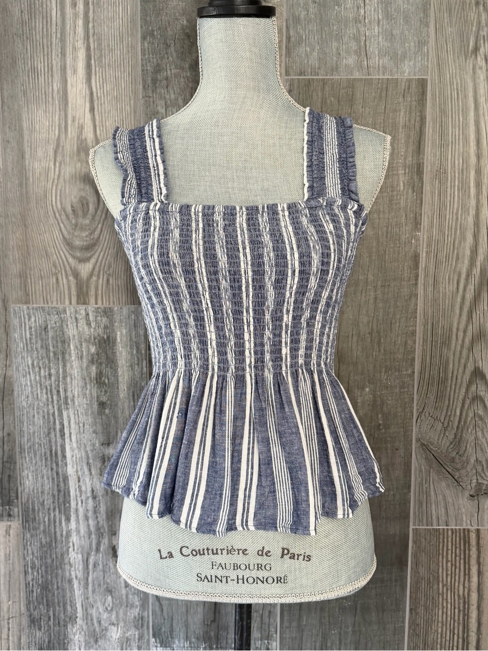 Anthropologie Maeve Schuyler Smocked Peplum Blouse
